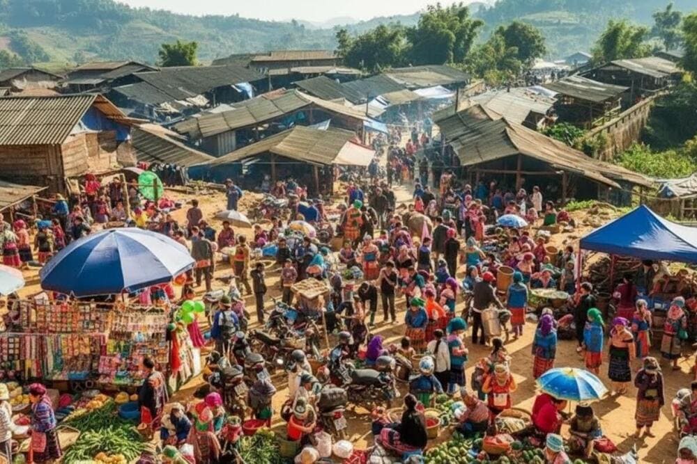 Chợ phi&ecirc;n Đồng Văn.